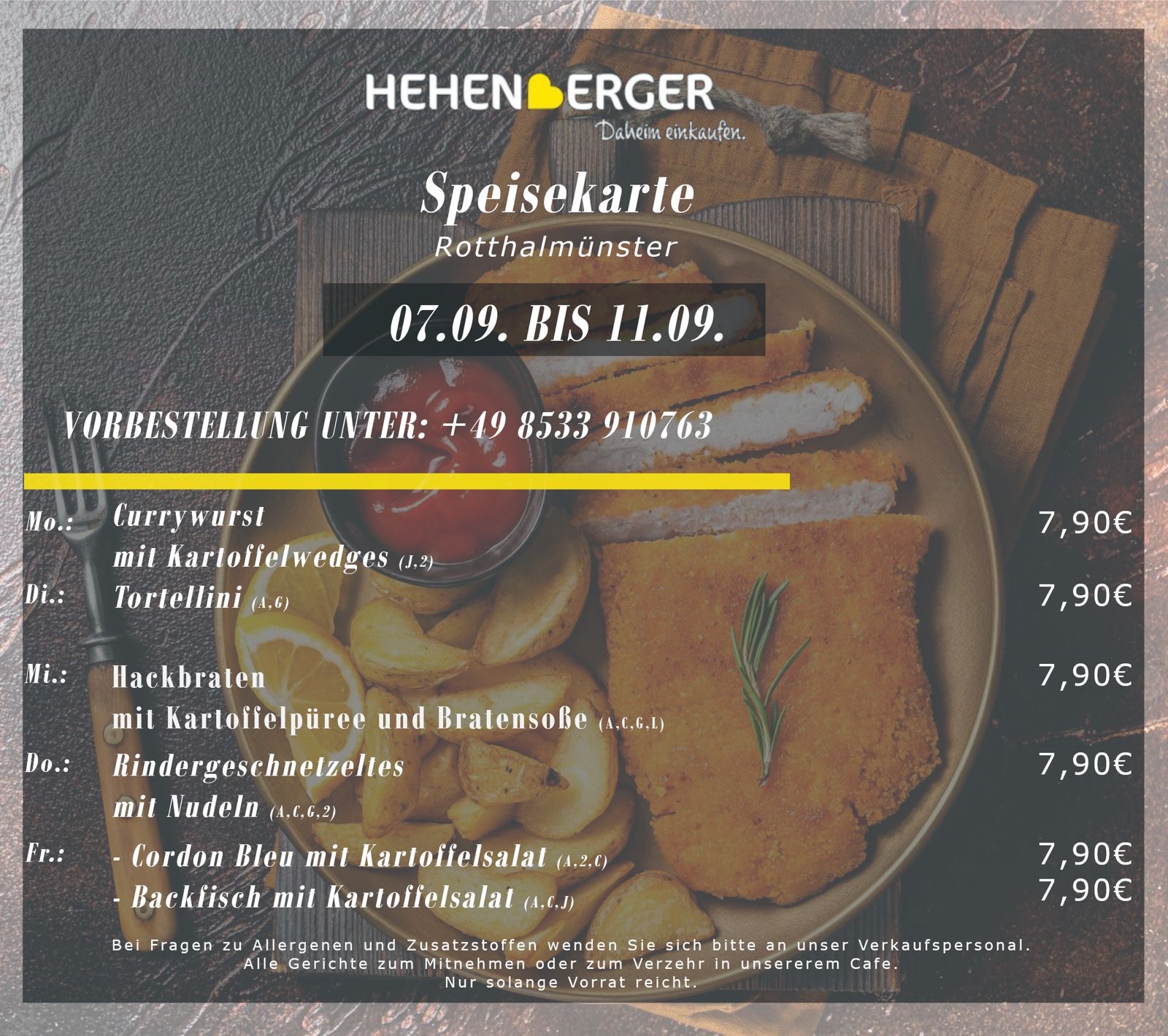 EDEKA Hehenberger Speise Kartte KW37 EDEKA Hehenberger Speise Kartte KW37